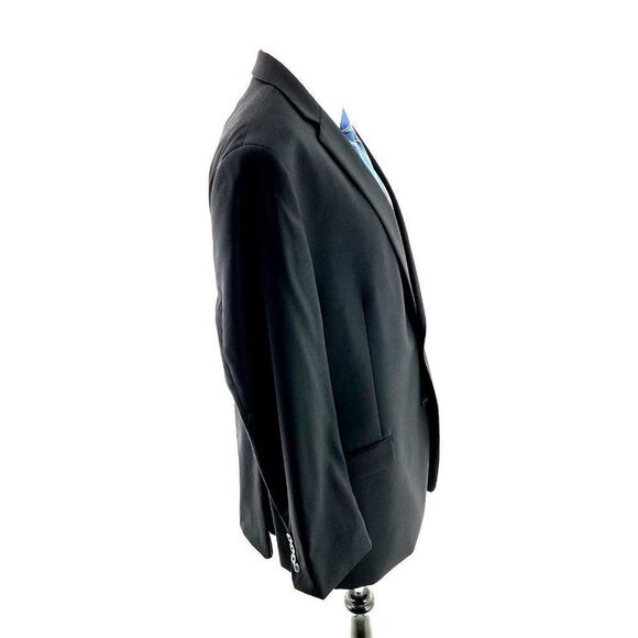 Calvin Klein Wool 2 Button Blazer 42R Black Tagged 46R Has Been Tailored From Or - Picture 6 of 10